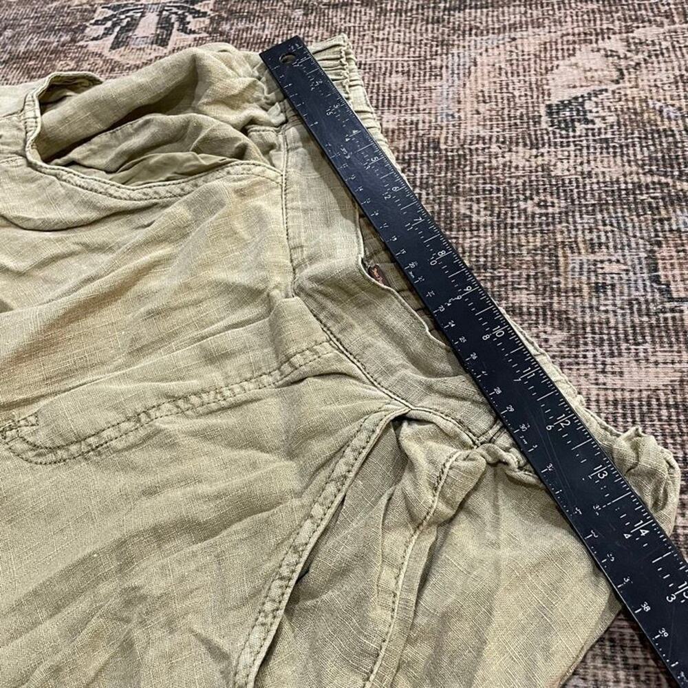 Free People Barrel Pull-On Wide Leg Pants Olive Green Elastic Waist Womens M